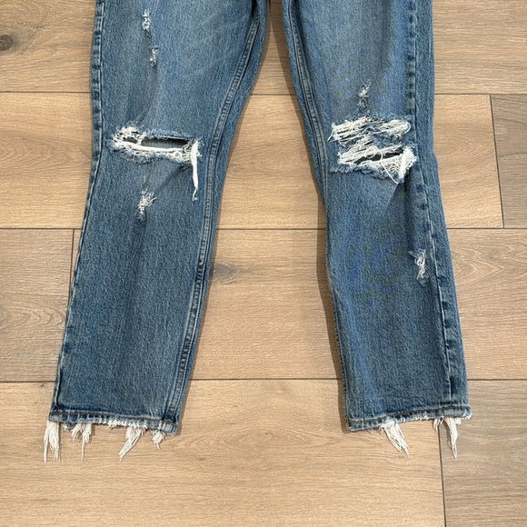 ABERCROMBIE & FITCH The Mom High Rise Distressed Curve‎ Love Denim Jeans Size 28 - Picture 5 of 11